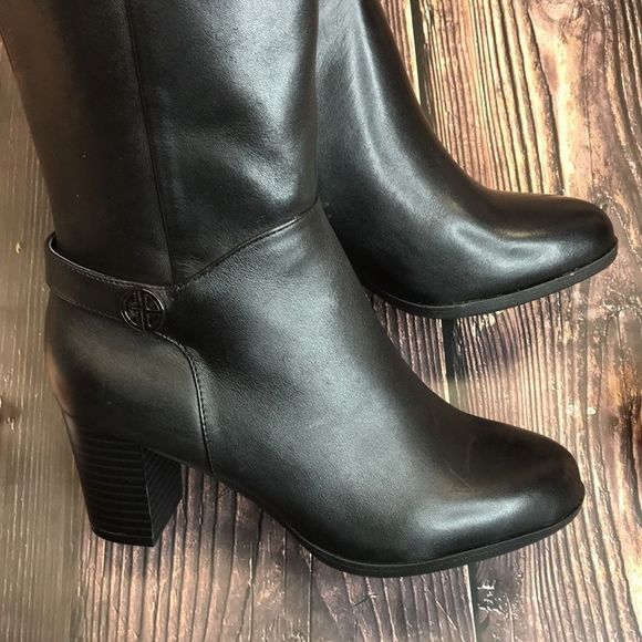 Giani Bernini Adonny Wide Calf Black Leather Boots - Picture 7 of 8